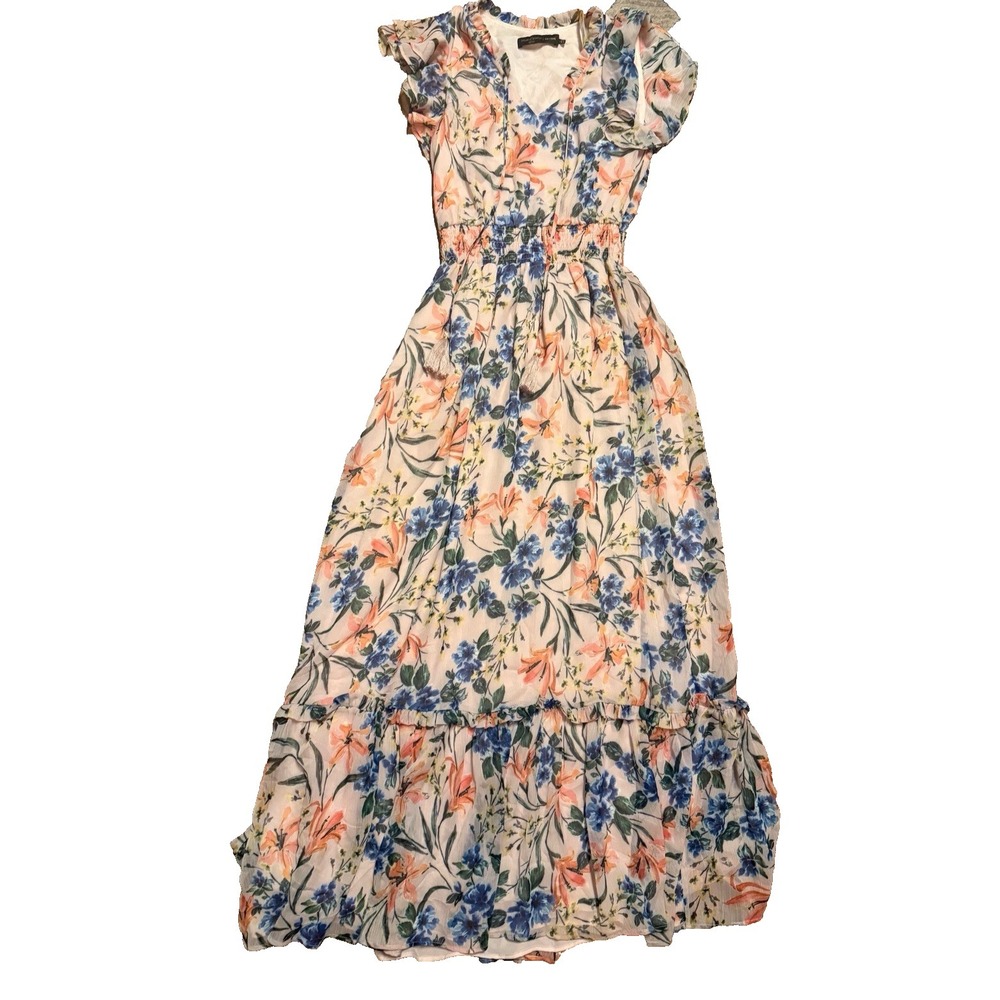 House of Harlow 1960 X Revolve Floral Tiered Maxi Dress Size M Cottage Bloomcore - Picture 2 of 13
